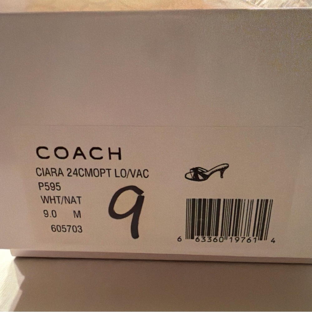 NWT Coach Ciara P595 white signature canvas, natural leather, 9M - Picture 11 of 12